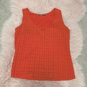 Mexx Orange/Coral Sleeveless Eyelet Top